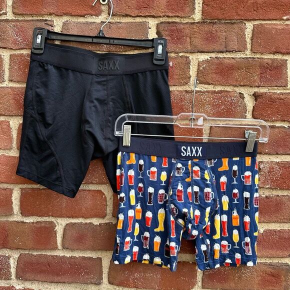 SAXX lot of 2 boxer briefs ballpark pouch kinetic/vibe mens small NEW - Picture 1 of 8